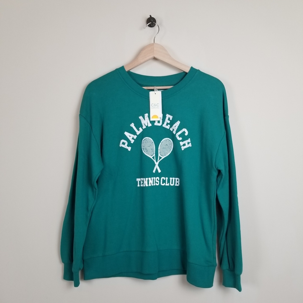 C&C California Palm Beach Tennis Club Sweatshirt Size Large NWT